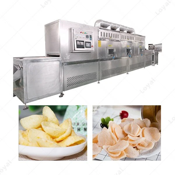 Automatic Tunnel Puffed Prawn Cracker Microwave Drying Machine