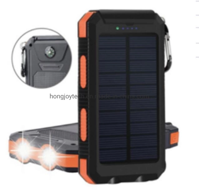 Solar Charger 20000mAh Solar Power Bank Portable Charger for Camping External Battery Backup Charger with Dual 2 USB Port/LED Flashlights for All Smartphones