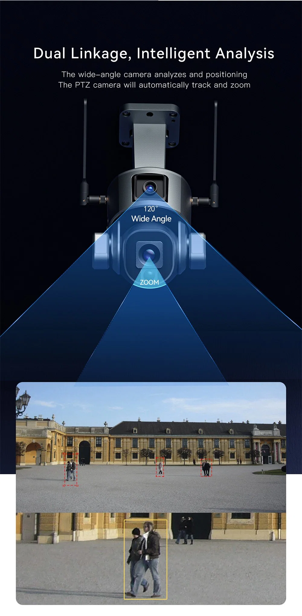 Caméra mobile 4G solaire caméra dôme de vidéosurveillance d'extérieur Surveillance étanche