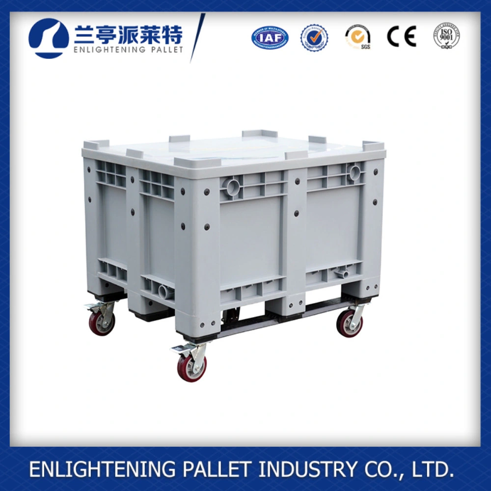 Heavy Duty Plastic Pallet Boxes Can with Wheel and Lid