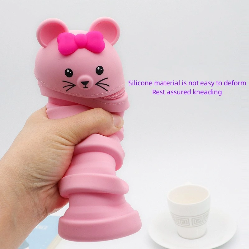 Silicone Retractable Pencil Case Cute Cases Expandable Stand Alone Stationery Box