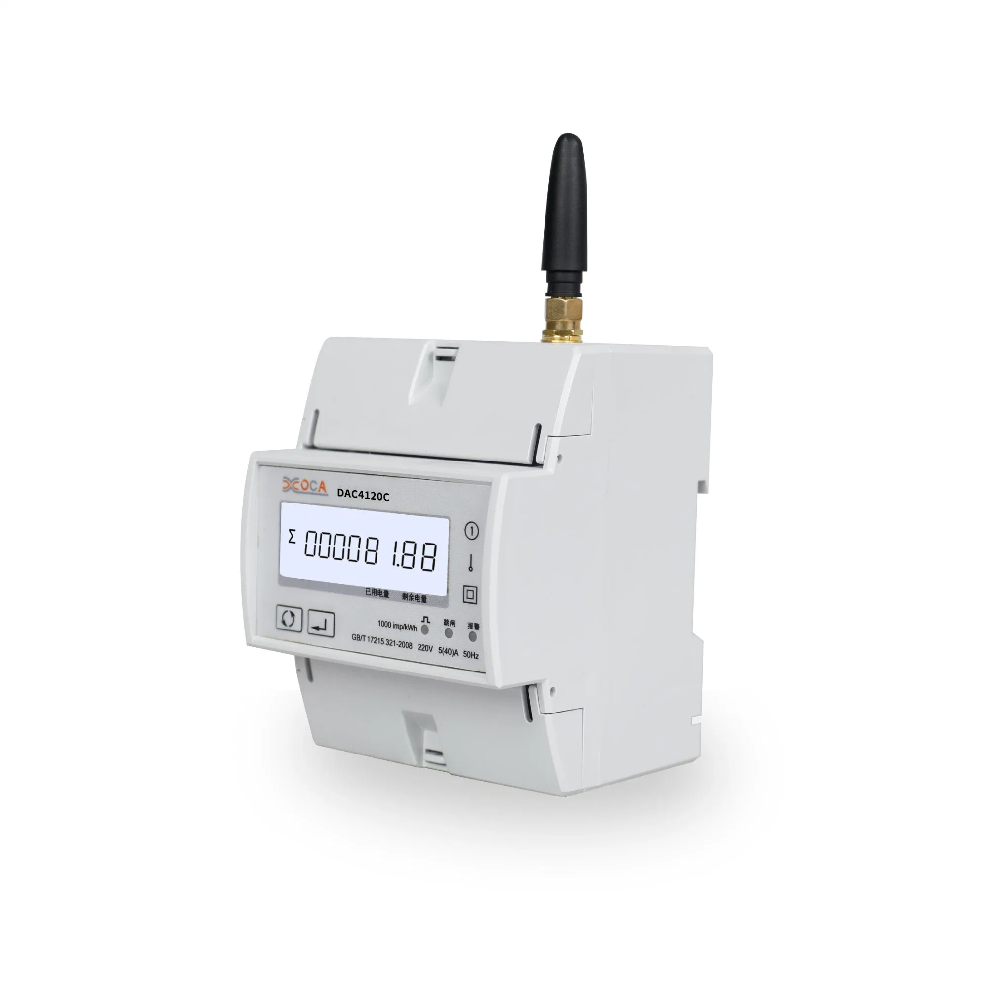 Dac2101 monophasé sur Rail DIN L'écran LCD Compteur d'énergie Multi-Tariff Modbus