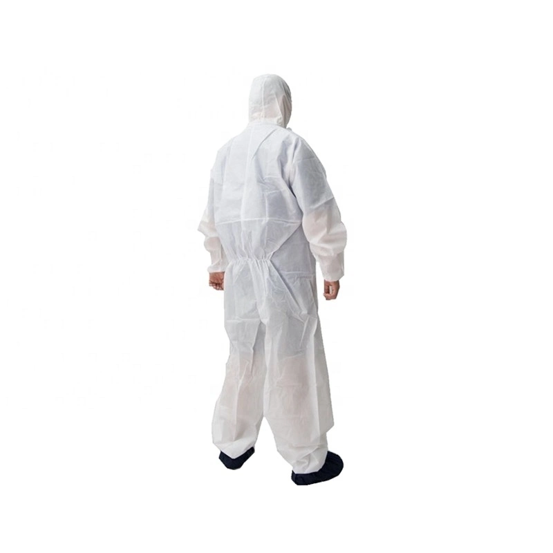 Customized Disposable Nonwoven White Chemical Coverall/Biosecurity Without Boot Disposable Hazmat Suit