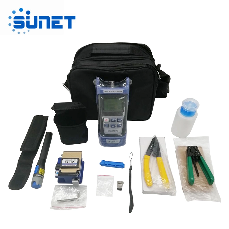 FTTH Fiber Optic Tool Kit with Optical Power Meter and Visual Fault Locator and Fiber Cleaver