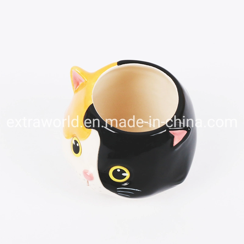 Cute Kitty Soporte palillo de vajilla de cerámica pintada a mano un palillo Cup Cena