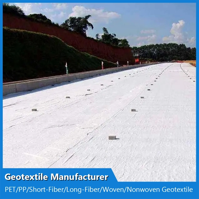 150g 200g 300g 400g 500g 800g de 1000 G PP/PET reforzado tejida de poliester/Nonwoven Geotextile precio para la construcción de carreteras