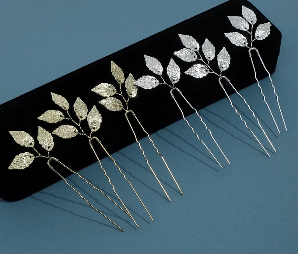 Pear Leaf Hair Pin Hair Stick. Bridal Wedding Pear Leaf Hair Pin Hair Stick Hair Accessories 6PS/Set