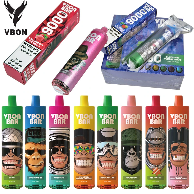 Atacado original Vbon Bar 9000 puffs descartáveis Pape-cigarro