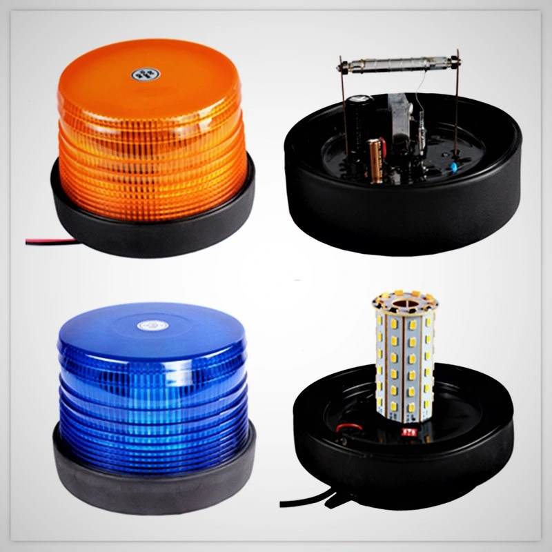 Mining Equipment Beacon 60 LEDs Amber (12-48V DC) Emergency Strobe Warning Light with Rubber Base Sifco Wl247