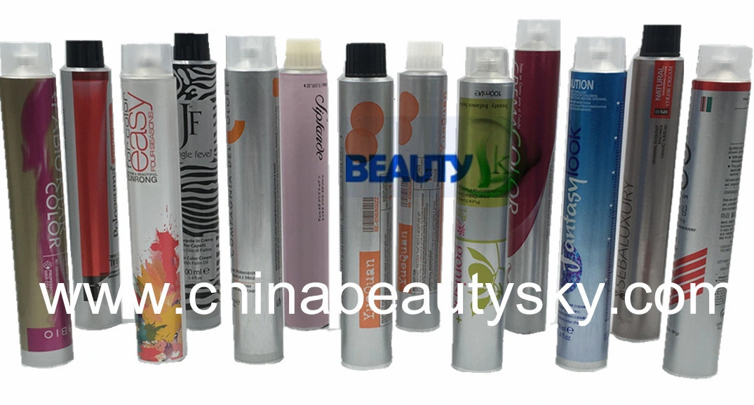 Empty Aluminum Collapsible Cosmetic Pharmaceutical Skincare Hair Color Cream Packaging Tube