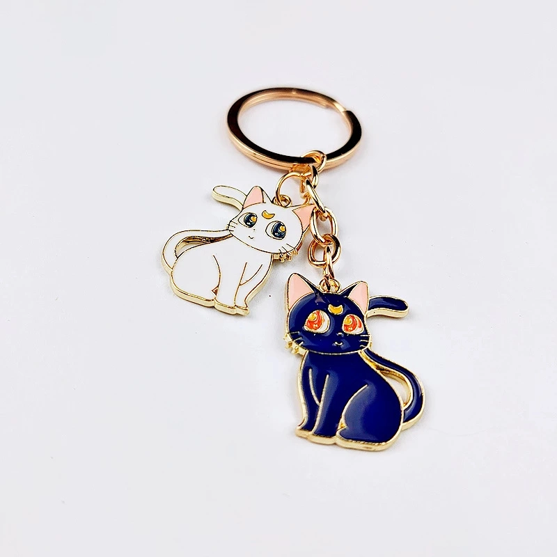 China Manufacturer Sailor-Moon Luna Cat Kitten Cute Key Ring Keychain