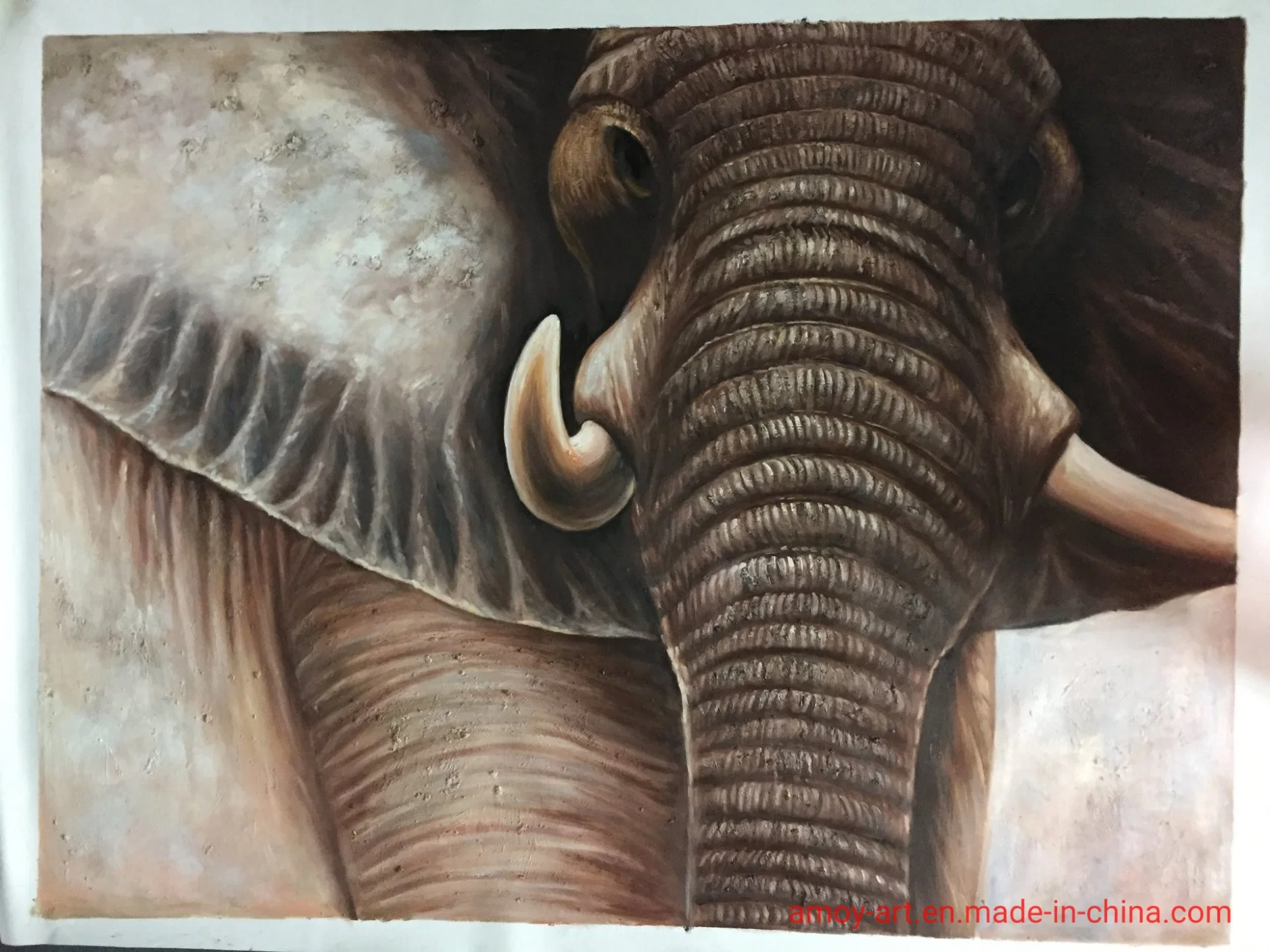 Handmade Elephant Canvas Wall Art Decor Oil Painting