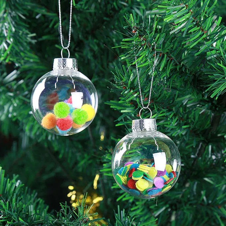 Party Decorative Fancy Blank Xmas Baubles Plastic Transparent Christmas Ornament Balls