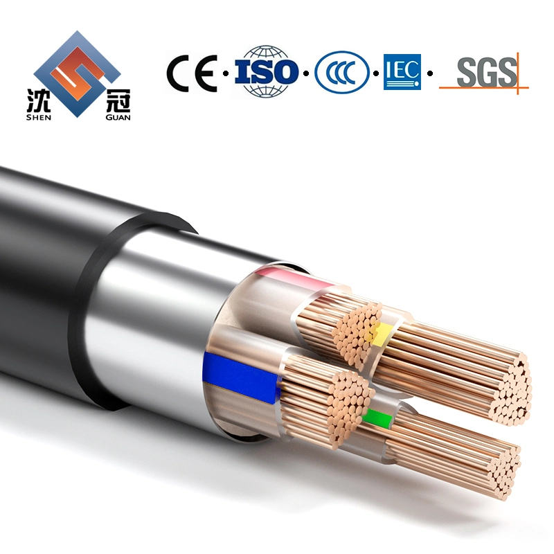 Núcleo de aislamiento XLPE Shenguan 4 Funda de PVC Cu eléctrico subterráneo de vehículos blindados de cable de alimentación de baja tensión de 60m3-240m3desde China Factroy