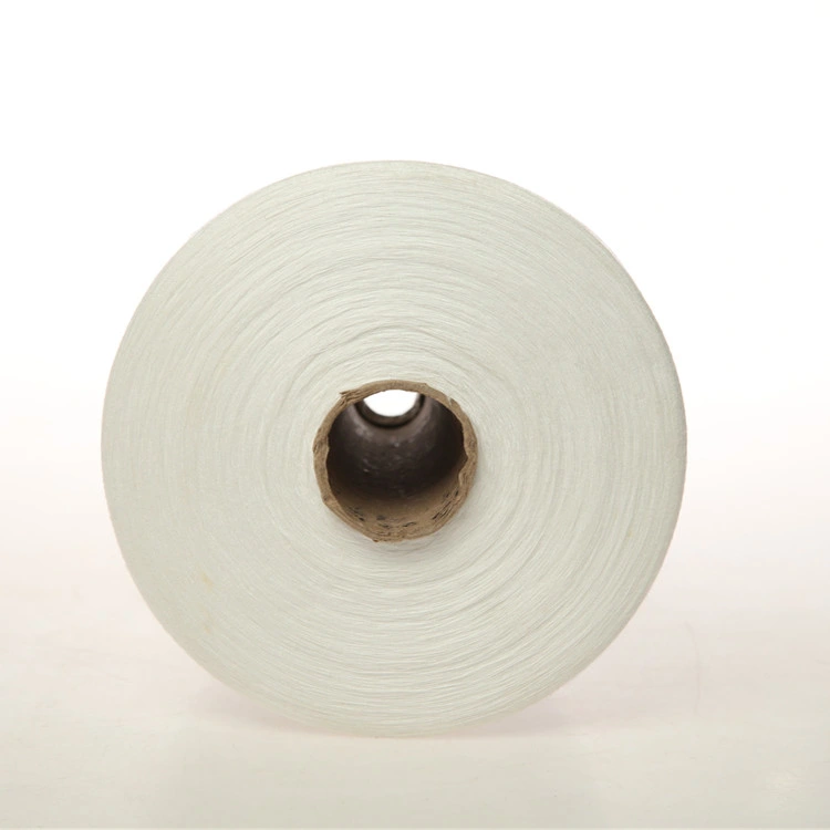 Single Polyeser Yarn 30s/1 "S" Twist Direct 100% Polyester Sewing Thread for Fabric Weaving with Raw White Made for Polyester Staple Fiber.