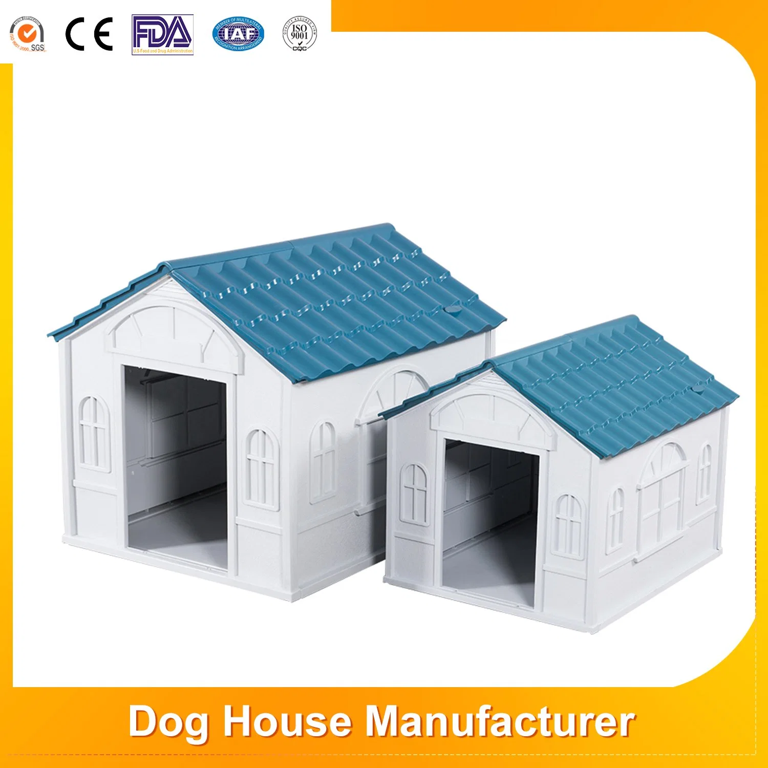 Wholesale/Supplier Elevated Floor Plastic Dog Kennels Large Outdoor Pet House with Door