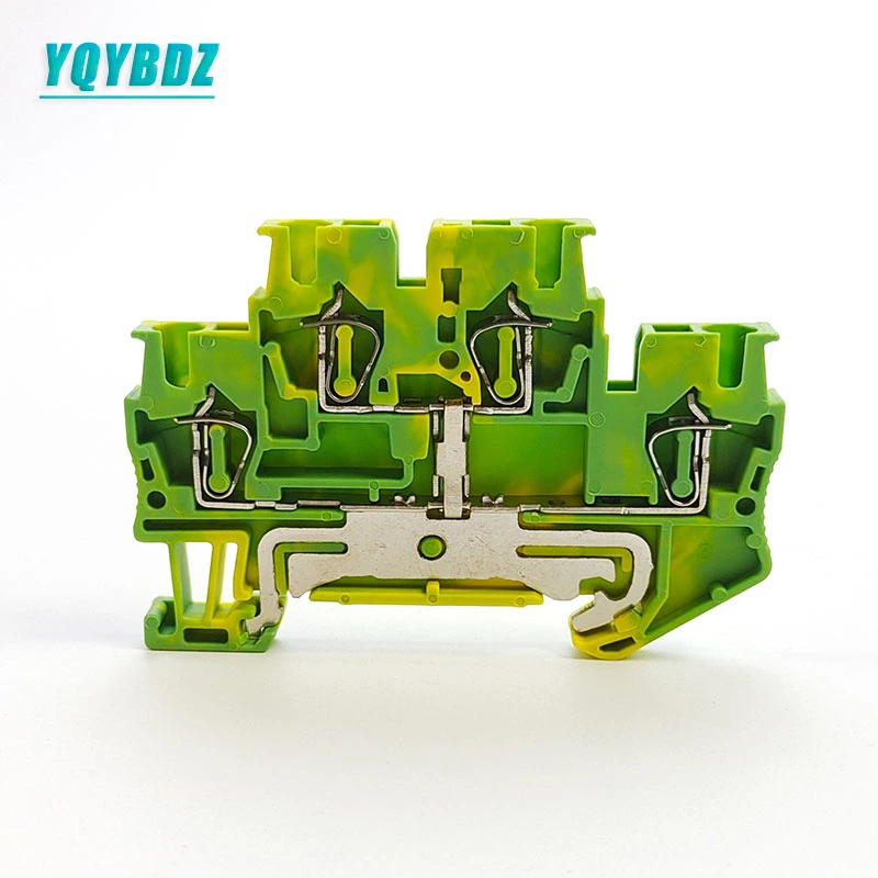 Double Layer Yellow Green Sttb2.5-PE Imitation Phoenix St2.5 Two-Layer Grounding Terminal Block