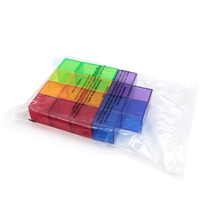 Children's Enlightenment Teaching Aids Transparent Color Square Building Blocks