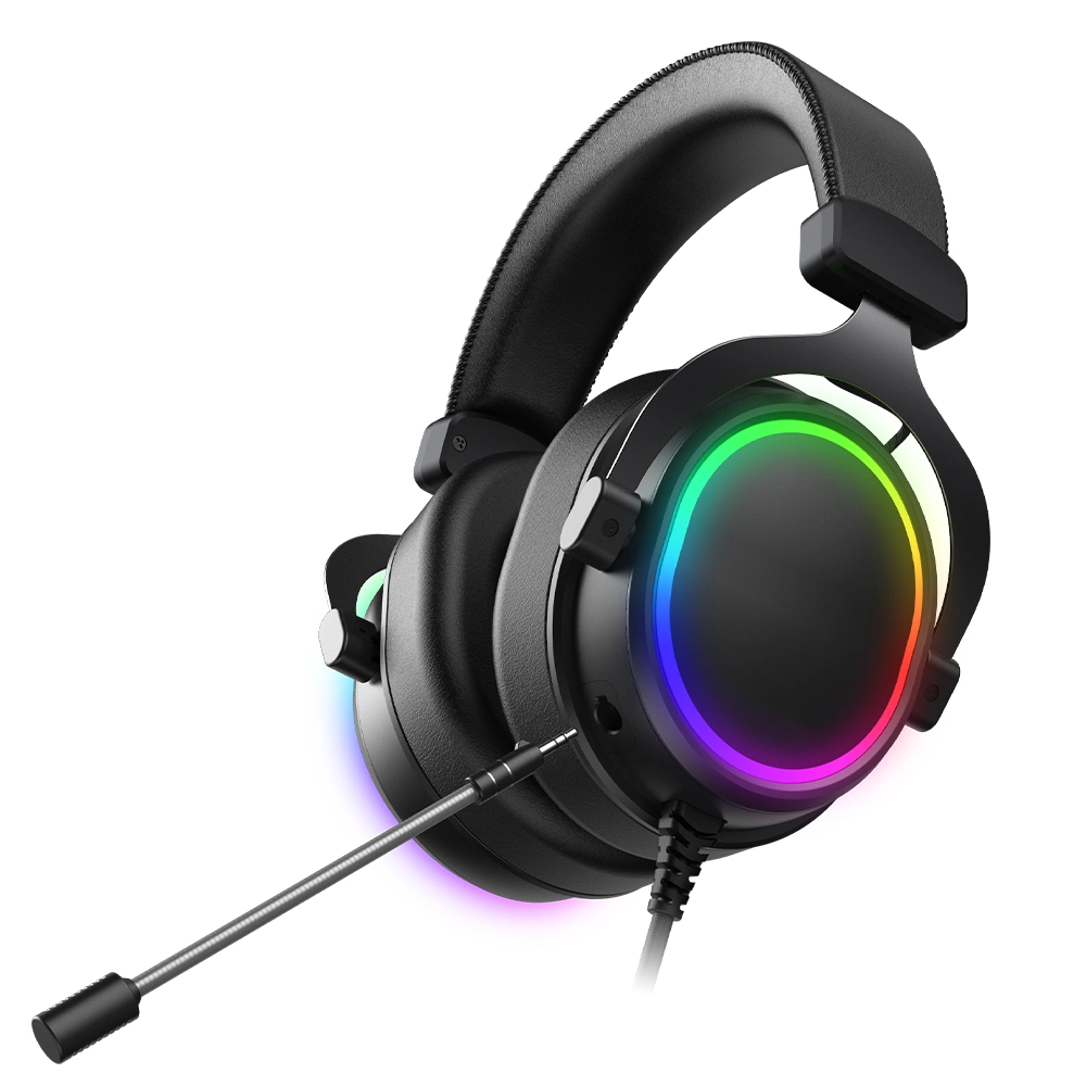 Auscultadores com fios RGB 7.1 som surround virtual Jogos em PC Auricular