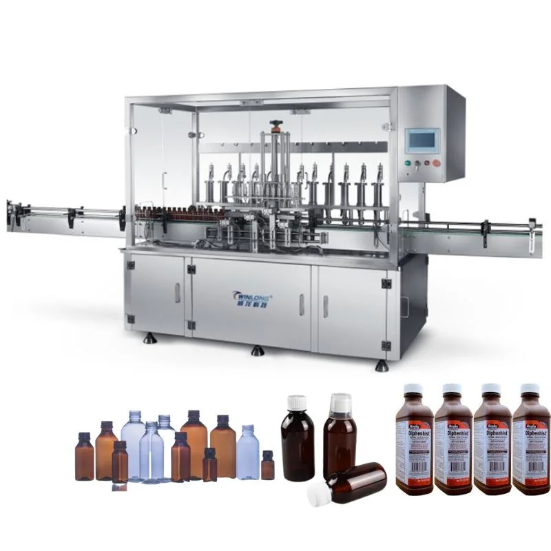 Pharmaceutical Machine Factory Servo Drive Linear Vaccine Vial Glass Plastic Bottle Oral/Syrup Filling Machine