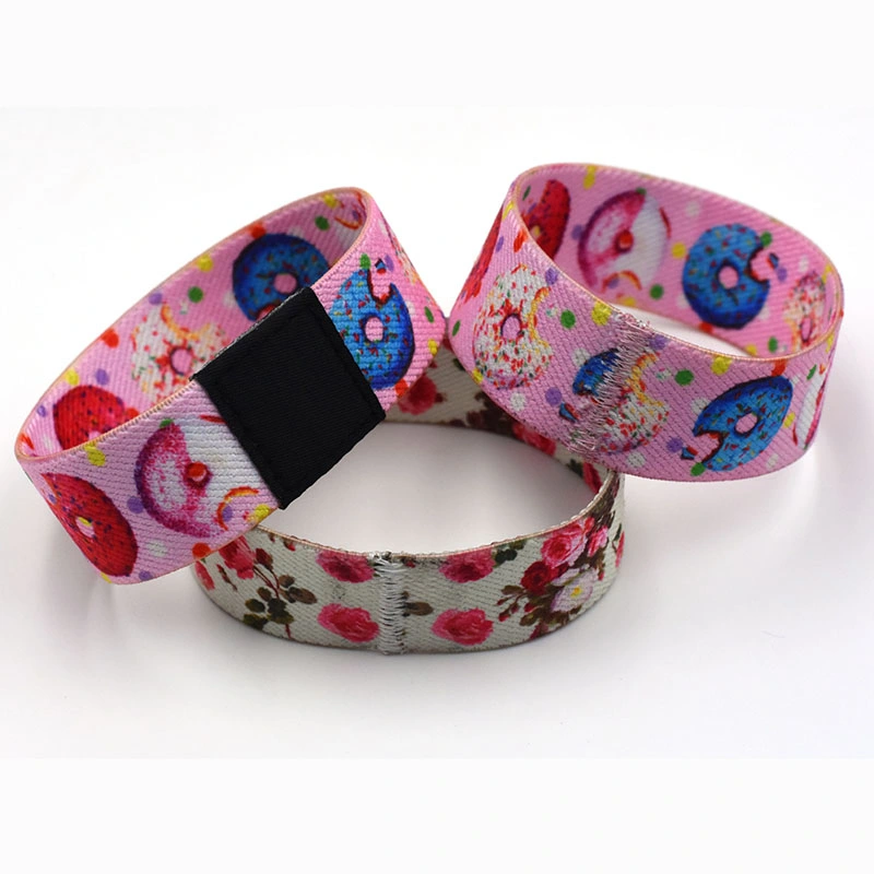 Fashionable Custom Event Festival Bracelets Fabric Elastic Wristband