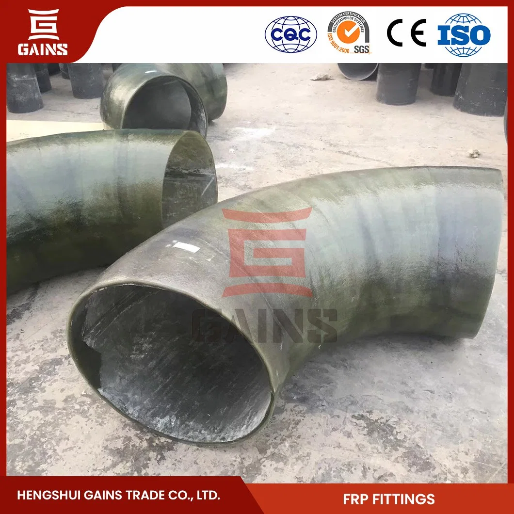 Los tubos de fibra de vidrio de ganancias de montaje de codo de 90 grados de fibra de vidrio Mayorista/Proveedor China Large-Diameter FRP codo de tubo