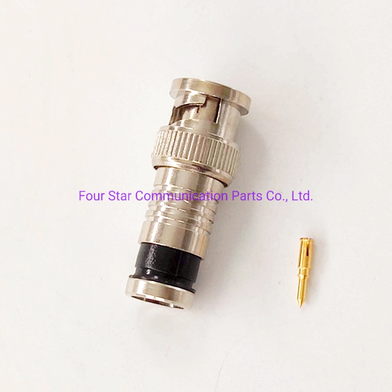 75ohm Antenna Wire Electrical Waterproof CCTV Audio BNC Male Plug RF Coaxial Connector for RG6 Cable Made in Zinc Alloy