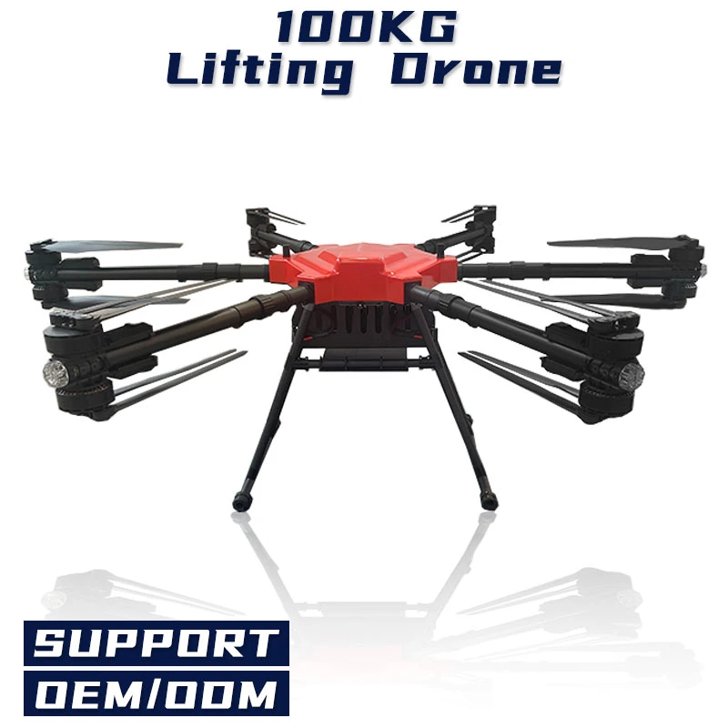 Heavy Lift 100 Kg 100kg Payload Industry Uav Long Range Drop Forest Sea Medical Rescue Cargo Delivery Roof Solar Panel Cleaning Drone with Camera