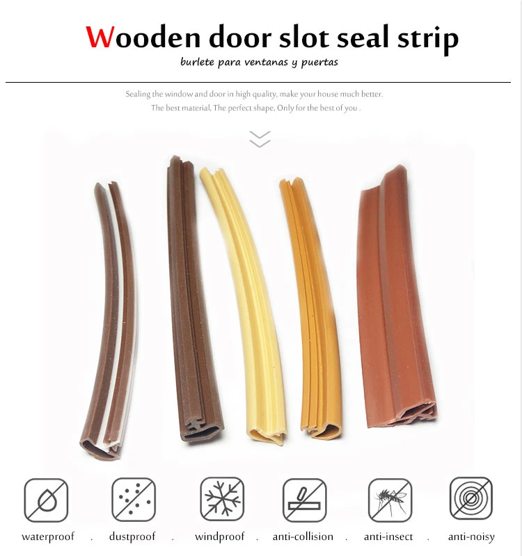 TPE Slot Rubber Gasket Wooden Door Sealing Strip