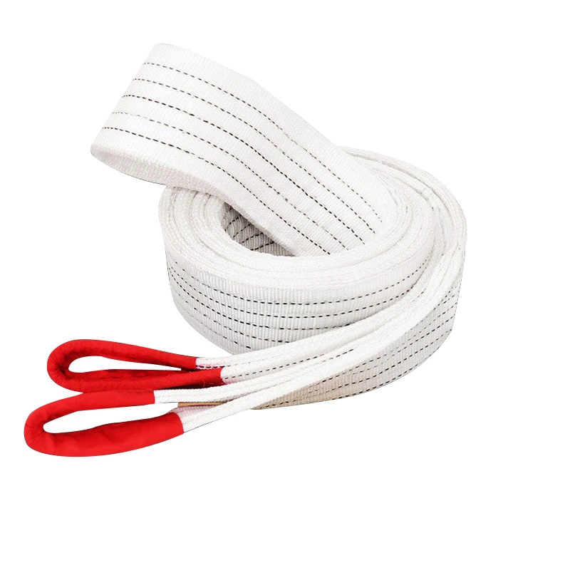 Custom Logo White Color Lift Sling Straps Webbing Sling Tow Strap