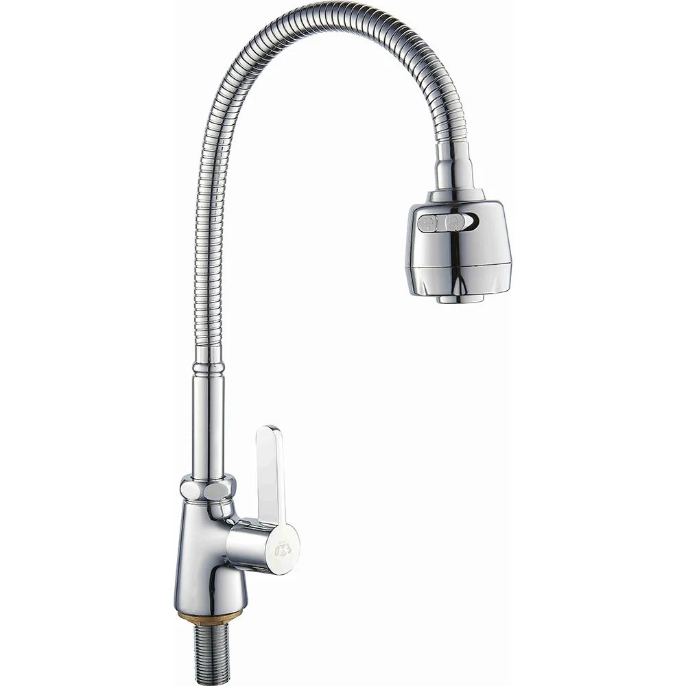 Flexible Sprout Brass Faucet Simple Cold Water Tap Basin Sink Valve