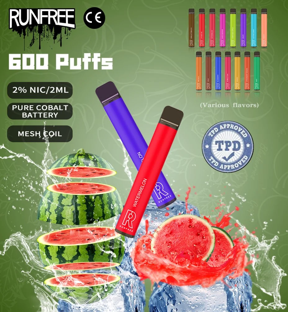 Custom Disposable Vape Pen Runfree 600 Puff XXL Plus Wholesale I Vape Vaporizer 2% 5% Juice Pod with Tpd