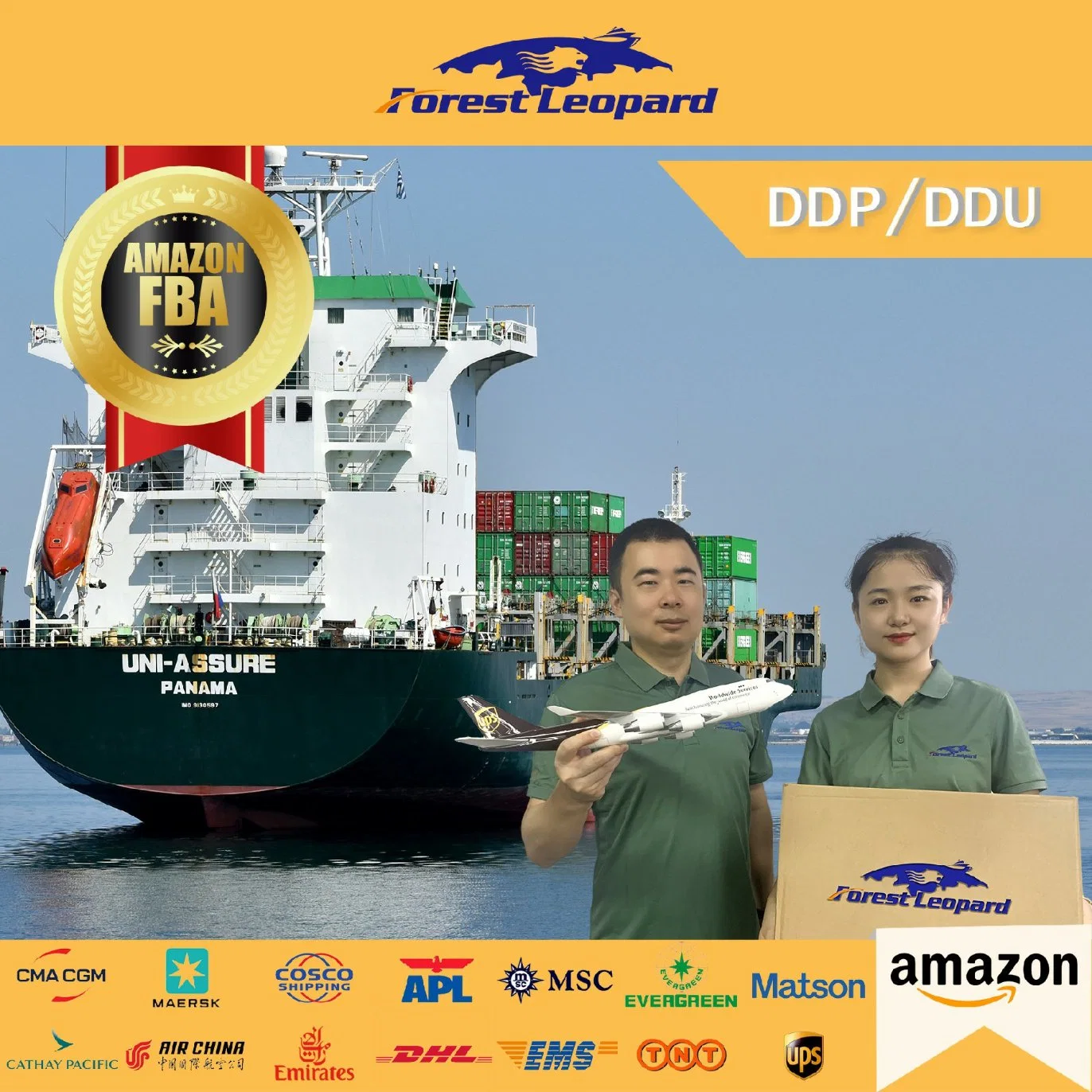 Top 10 Mer transitaire d'expédition transitaire à Zhongshan UK USA Allemagne DDP LCL Amazon FBA