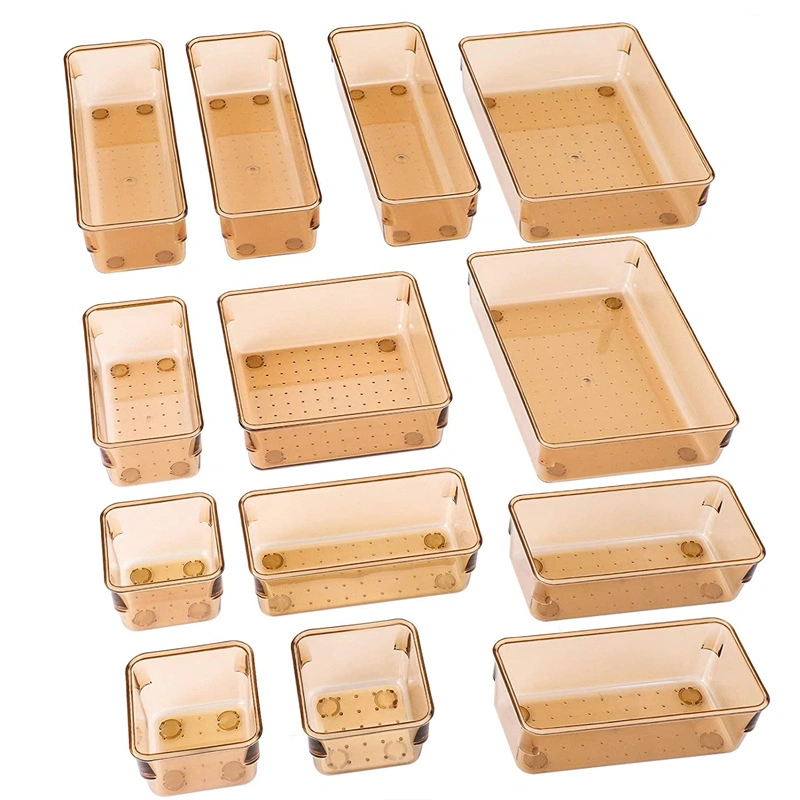 13PCS 5 Sizes Mixed Free Combination Versatile Storage Bins Desk Drawer Organizer