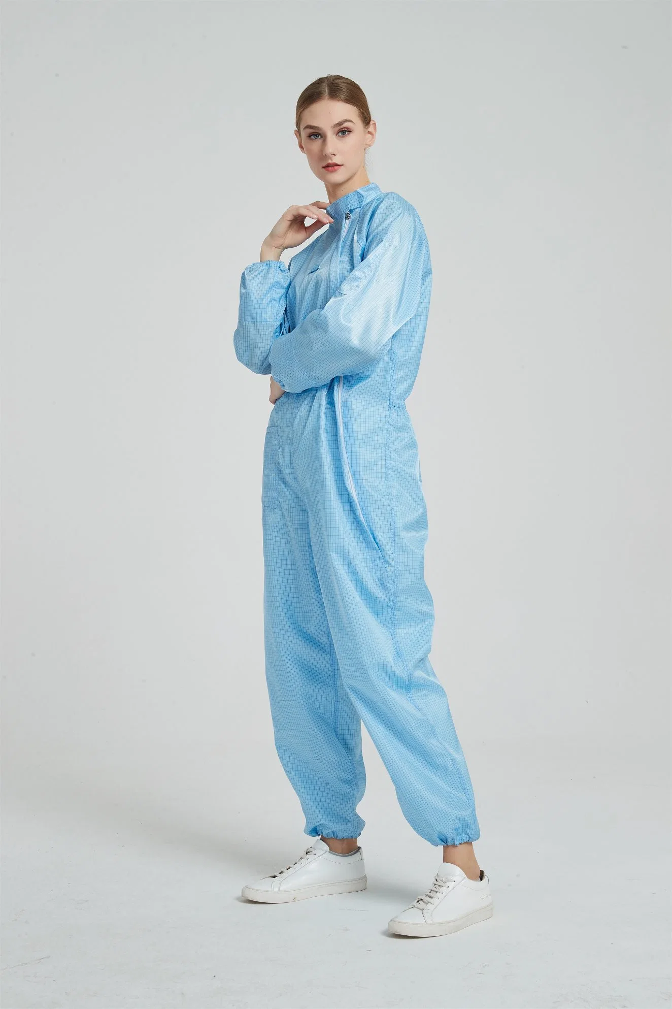 ESD Anti-Static Clean Room Clothing Grid Collar