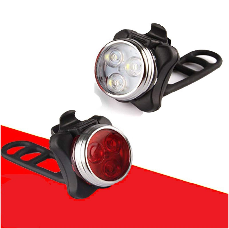 مجموعة مصابيح الدراجة، مصابيح LED قابلة لإعادة الشحن USB مصابيح الدراجة الهوائية مقاومة للماء، وملحقات الدراجة بمصباح المؤخرة