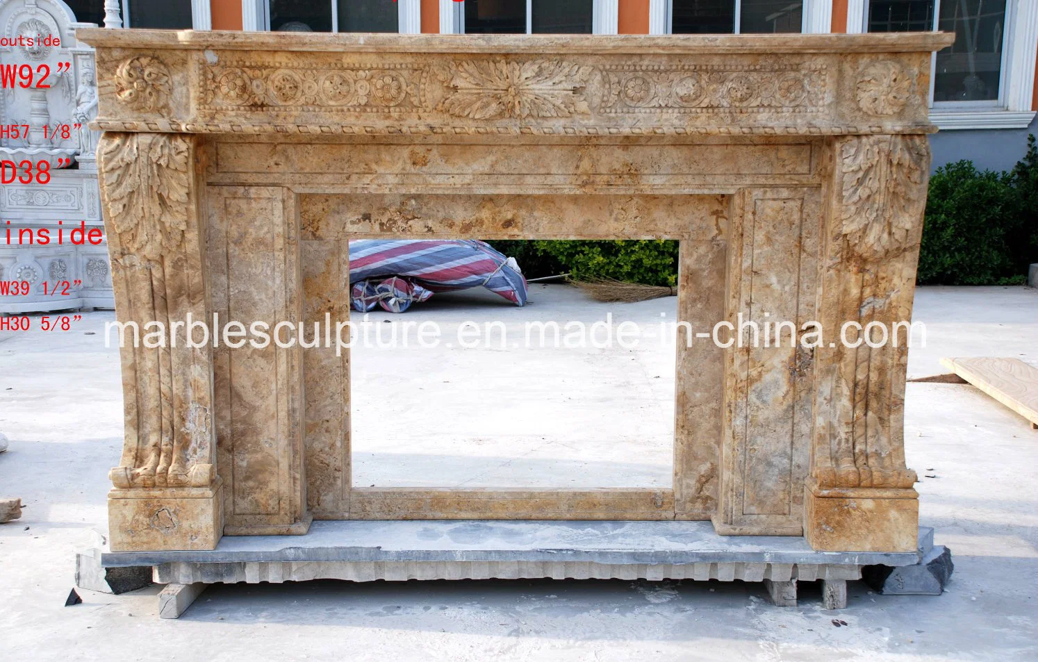 Travertine Stone Decoration Marble Fireplace Carving (SY-MF358)