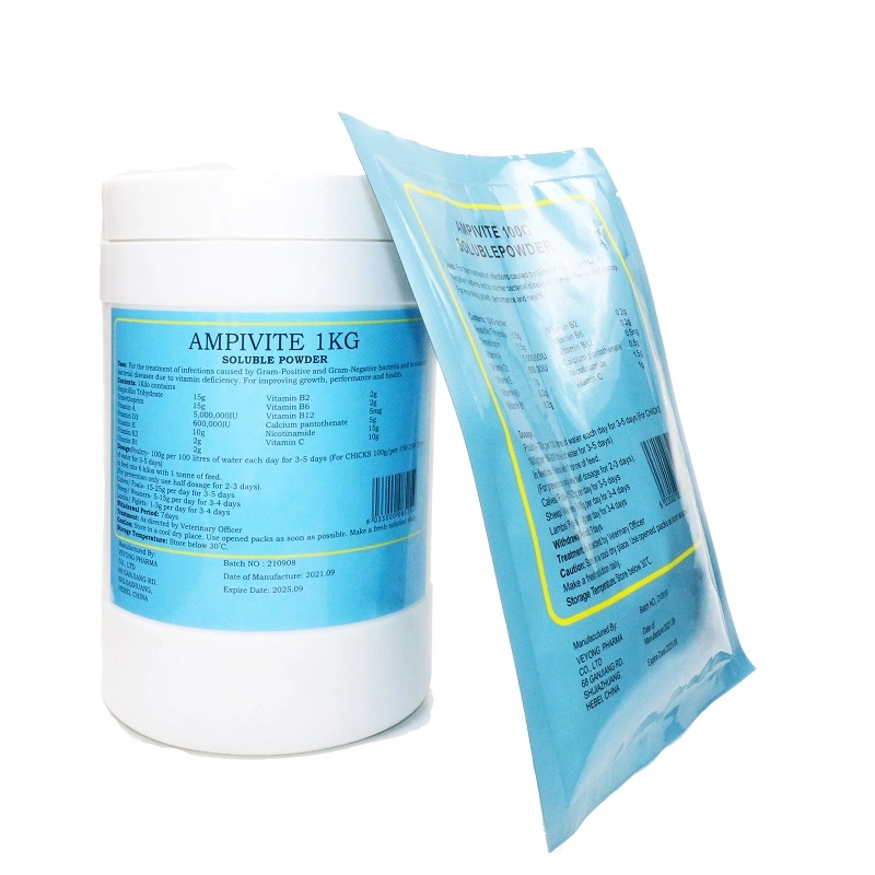 Veterinary Medicine Drugs Factory Price Ampivite 1.5% Ampicillin Soluble Powder for Animals
