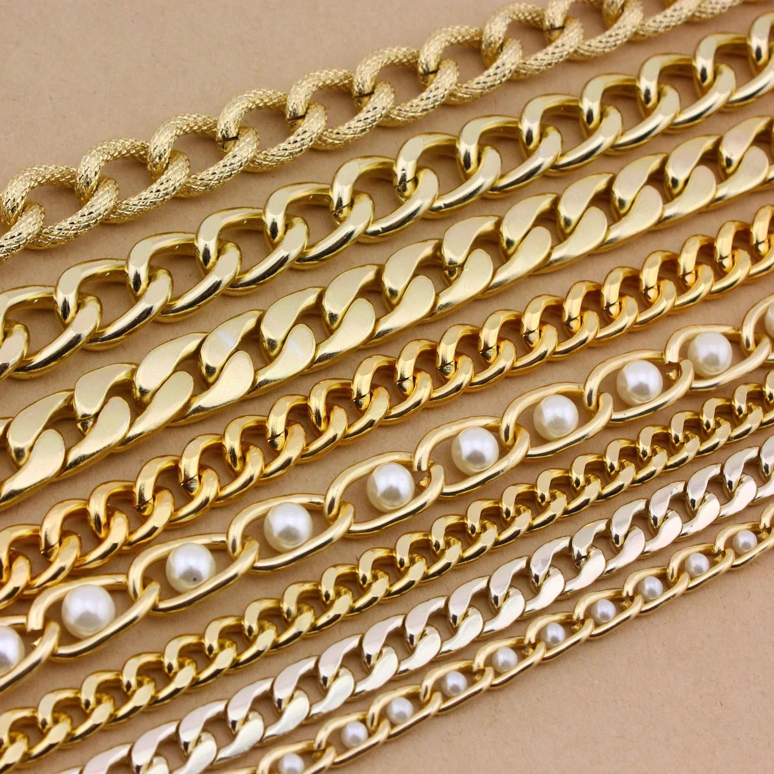 Wholesale Shoulder Bag Chain Accessories Custom Aluminum Chain for Bag Purse Gold Metal Chain Strap for Handbag