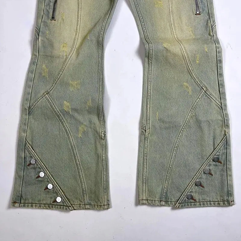 Высококачественные тонкие брюки расписаны джинсы для мужчин