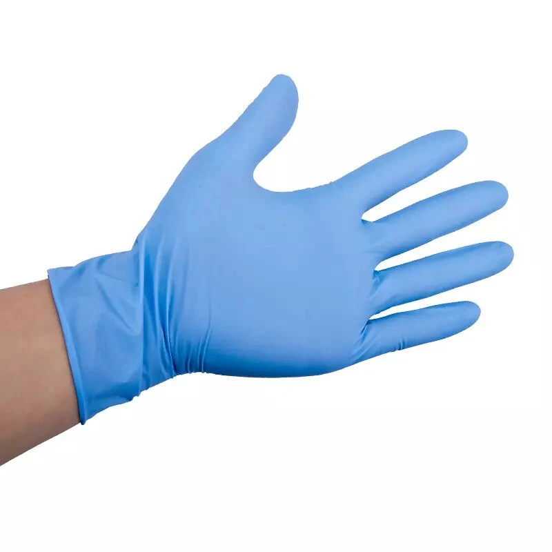 100 piezas Guantes desechables de nitrilo Guantes azules de nitrilo Thin Home Uso de cocina sólida