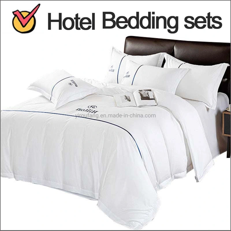 Luxury Five Star Hotel Linen 1000 Thread Count Cotton Satin Bedsheet /Duvet Cover for Single/Double/Twin/Queen/Full King Size with Logo 4PCS Hotel Bedding Sets