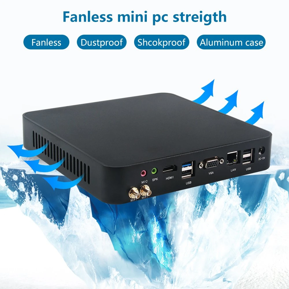 PC grossista Mini J1900 2,0 GHz 4G LTE RJ45 LAN sem fios Mini computador sem ventoinha NUC