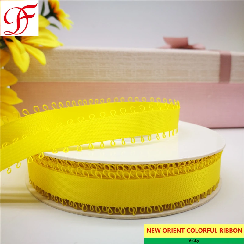 Hot Sell 6mm~25mm Polyester Picot Satin Ribbon Double Face for Gifts/Decoration/Bows/Garments Accessories/Xmas/Packing/Wrapping/Ribbon Lei