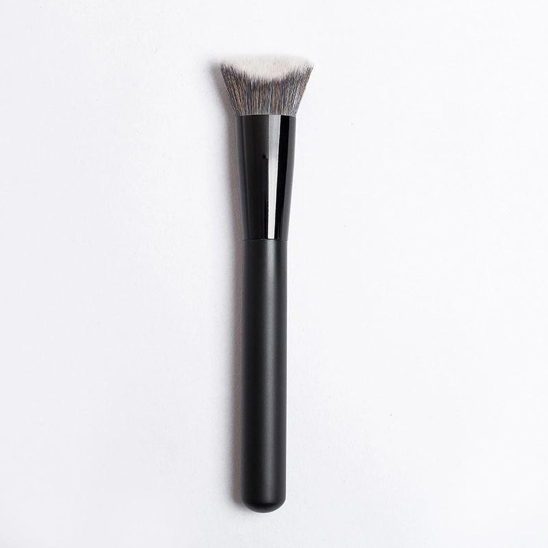 Beauty Vegan Contoured Curved Foundation OEM Single Private Label Makeup Brush