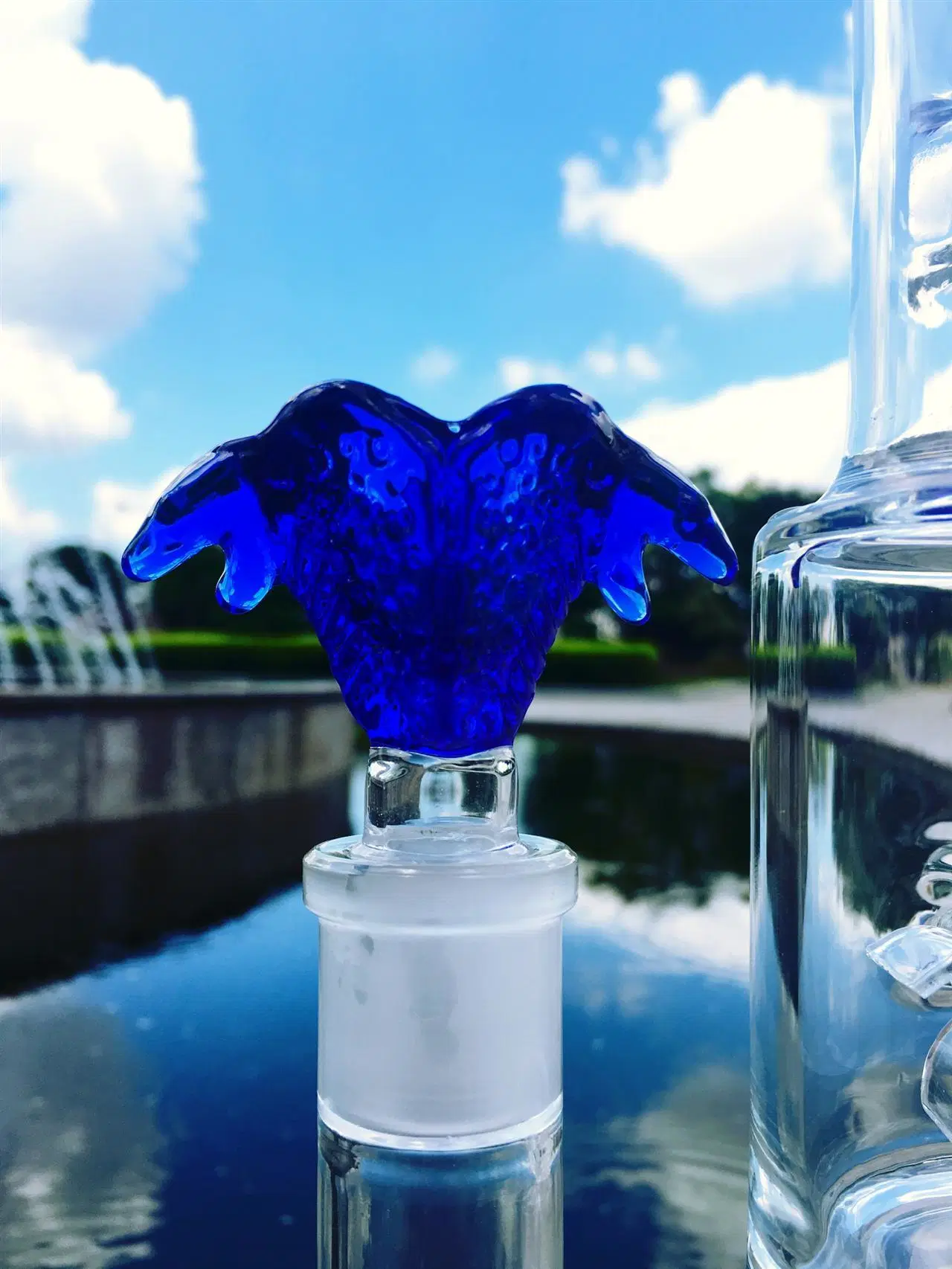 Blue Glass Smoking Water Pipes Birdcage Percolater Glass Smoking Pipes