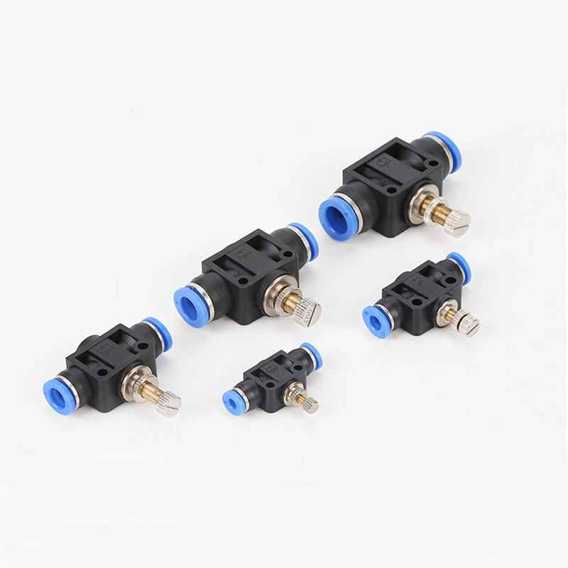 Lsa PA 4mm - 12mm Push in One Way Air Flow Adjustment Control Throttle One Touch Pneumatic Speed Controller Valves Fitting