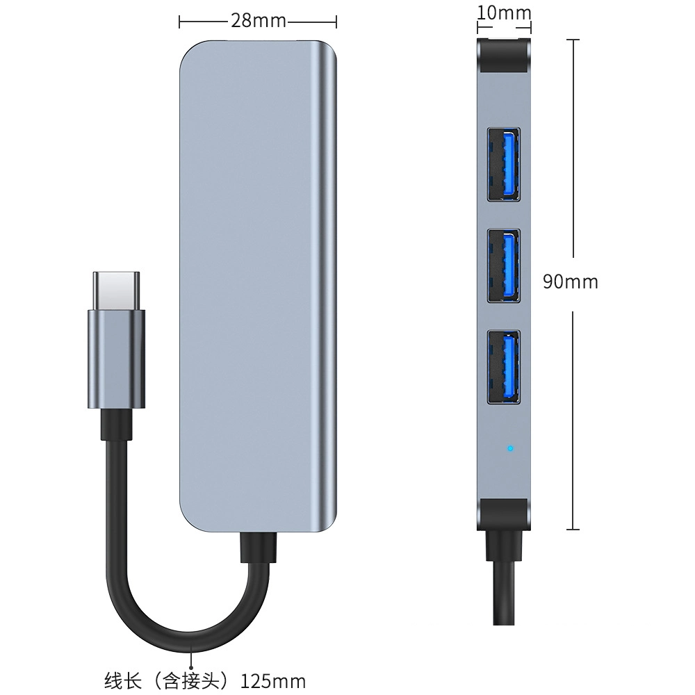 Multi Function 4 in 1 4 Ports USB C Hub 3.0 Type C 2.0 Hub