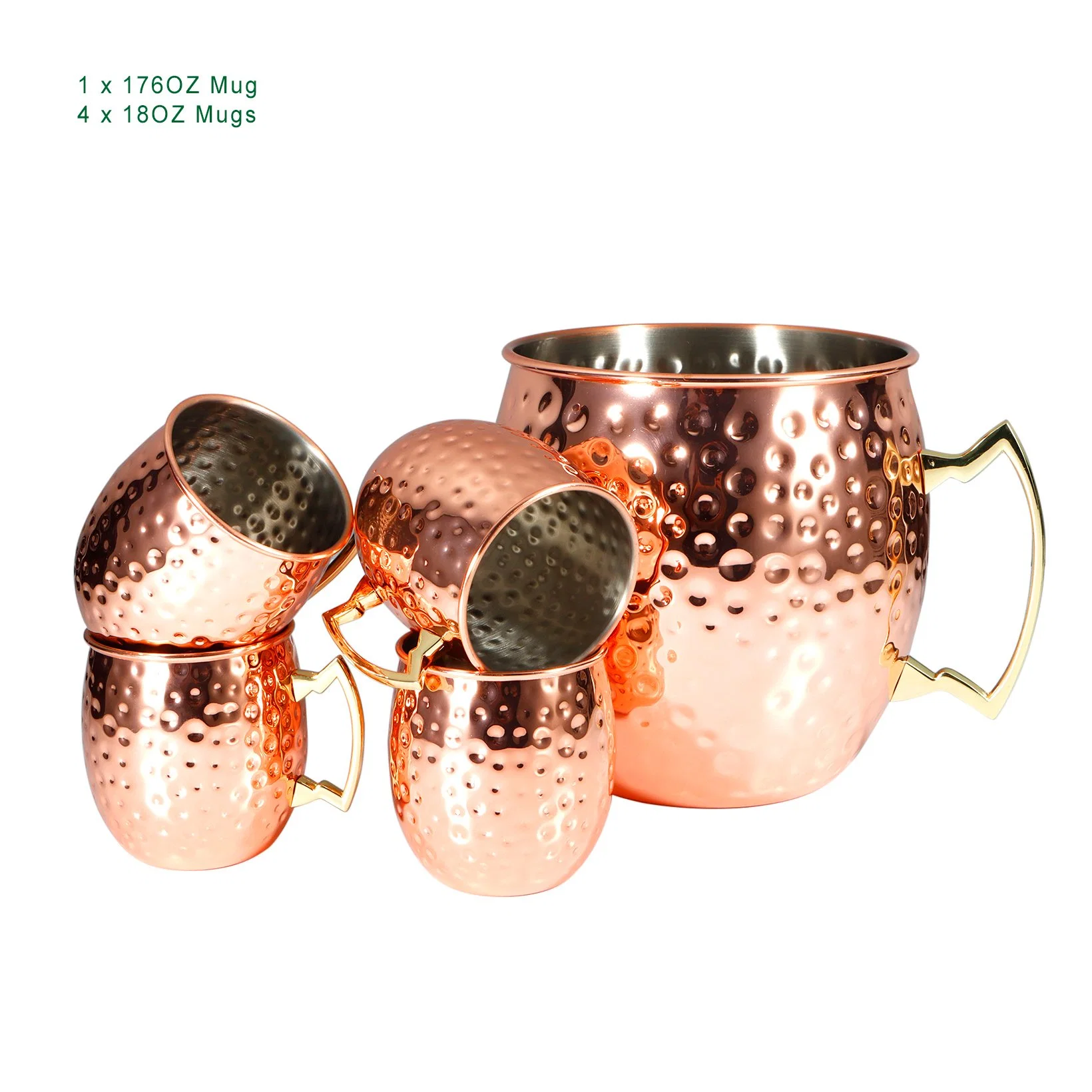 Custom Hot Sell Beer Cocktail Cups Party Hammer Copper Plated Stainless Steel Moscow Mule Mug