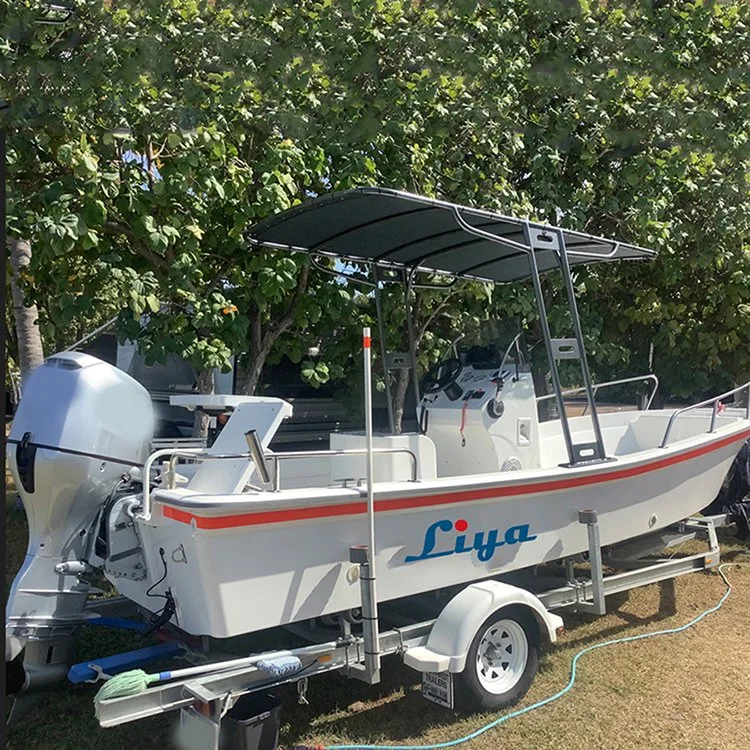 Liya navio Panga de barcos de 5.8m FRP com motor fora de borda para Venda